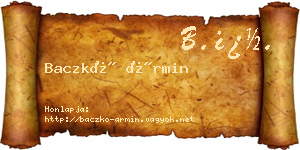 Baczkó Ármin névjegykártya